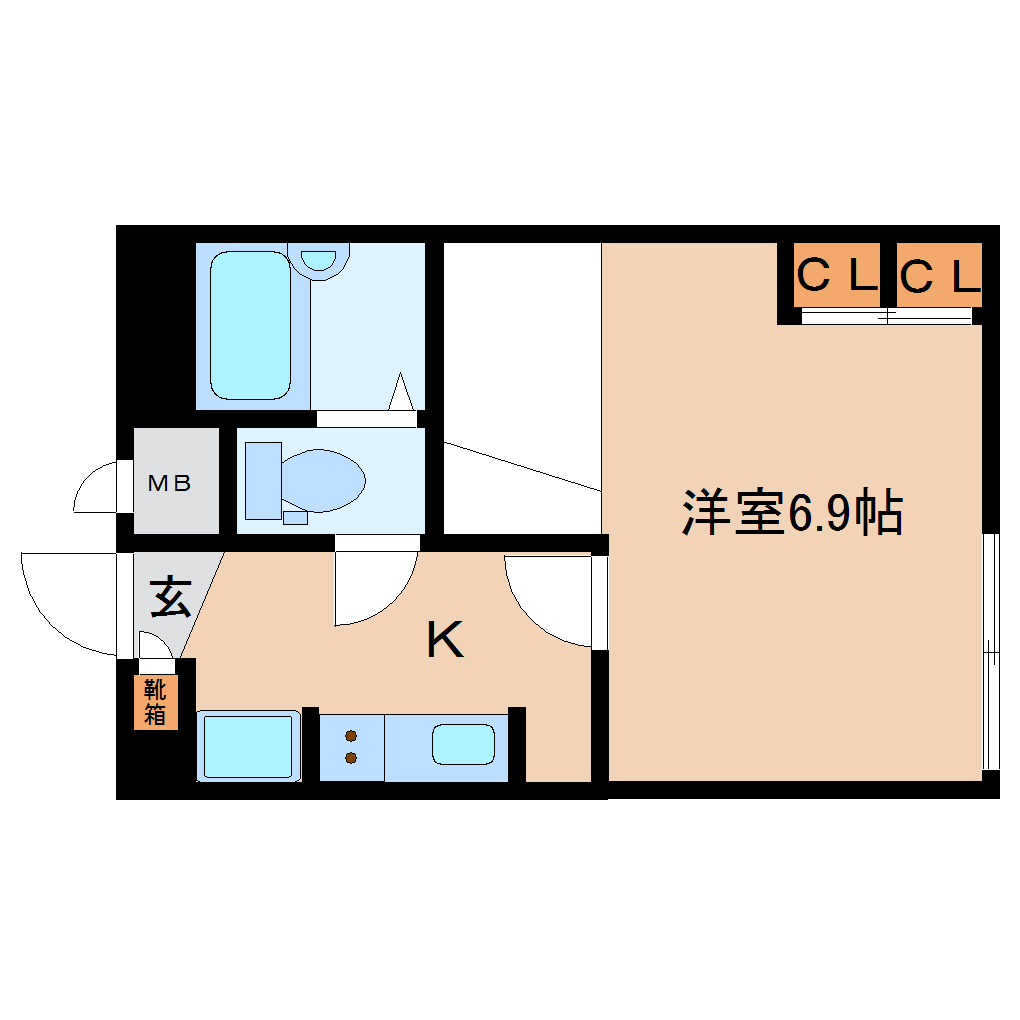 大和郡山市城南町のアパートの間取り