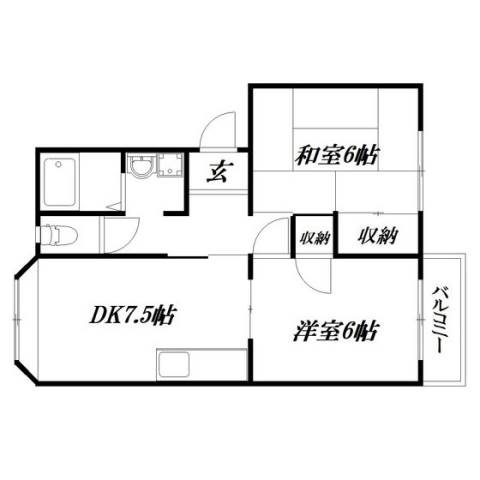 静岡県浜松市中央区幸２（アパート）の賃貸物件の間取り