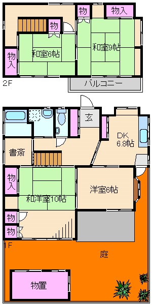 神奈川県横浜市鶴見区上の宮２（一戸建）の賃貸物件の間取り