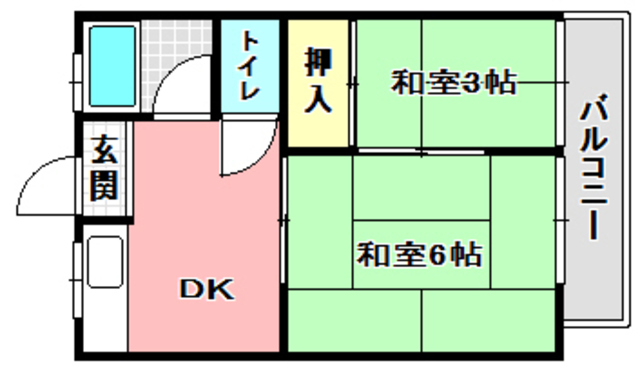 茨木市上郡のアパートの間取り