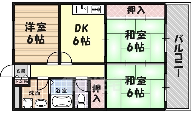 インペリアル中田の間取り