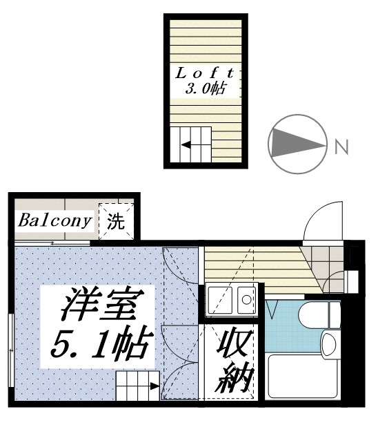 さいたま市中央区新中里のアパートの間取り