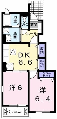 メゾンロアールII Cの間取り