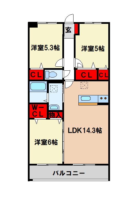 ボルドーV番館の間取り