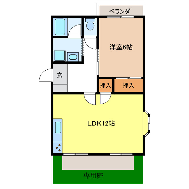 岐阜市富沢町のマンションの間取り