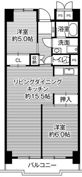 【ビレッジハウス木場タワー1号棟の間取り】