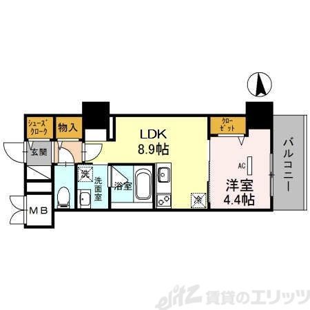 グランセジュール江坂　住居の間取り