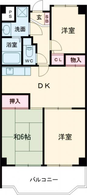 岸和田市南上町のマンションの間取り