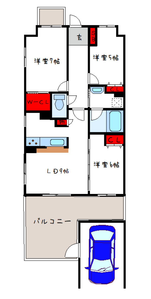 ボージャルダンの間取り