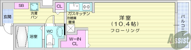 仙台市若林区連坊のマンションの間取り