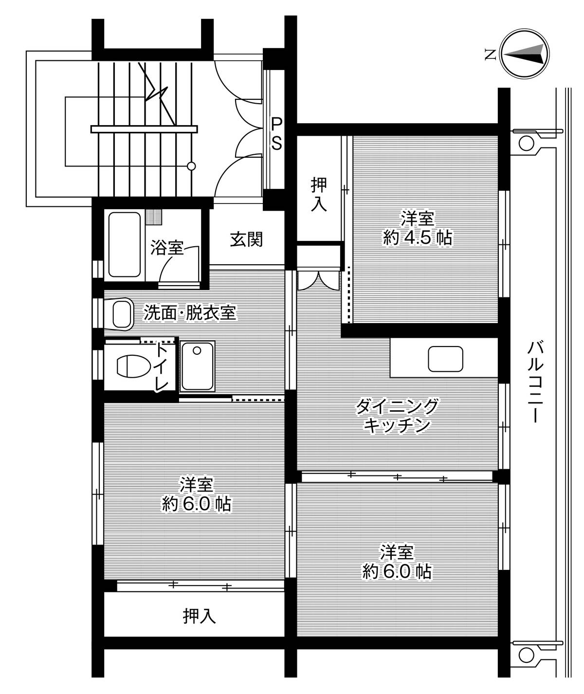 坂出市府中町のマンションの間取り