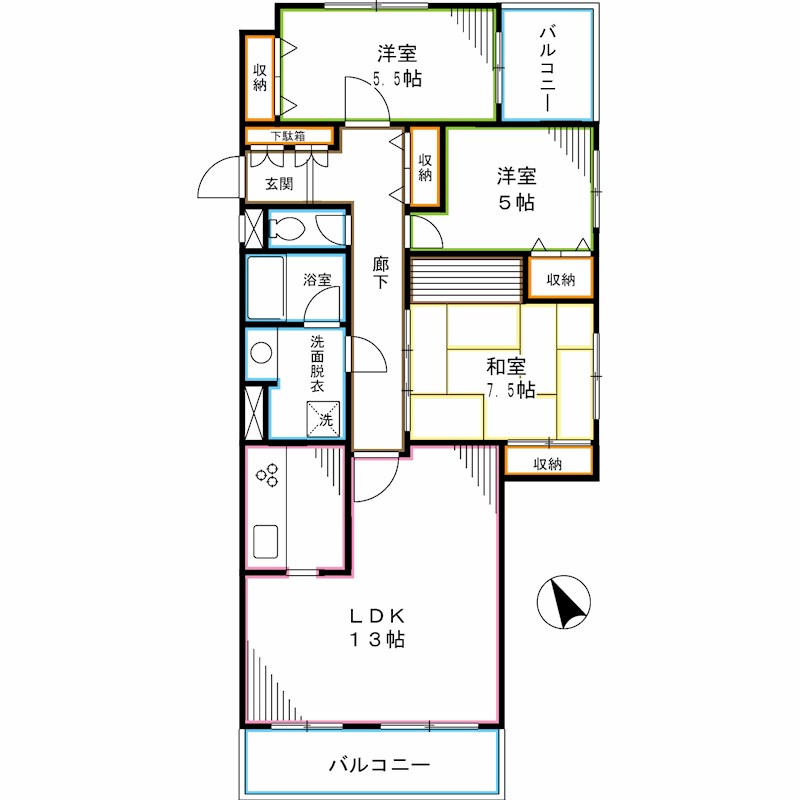 杉並区上高井戸のマンションの間取り