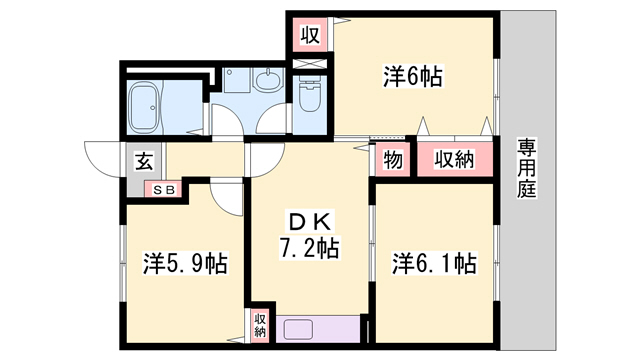 加古郡稲美町六分一のアパートの間取り