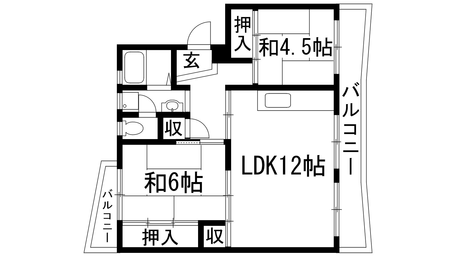 宝塚市中山五月台のマンションの間取り