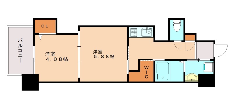 北九州市門司区高田のマンションの間取り