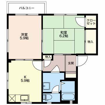 鯖江市舟津町のアパートの間取り