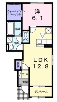 洲本市金屋のアパートの間取り