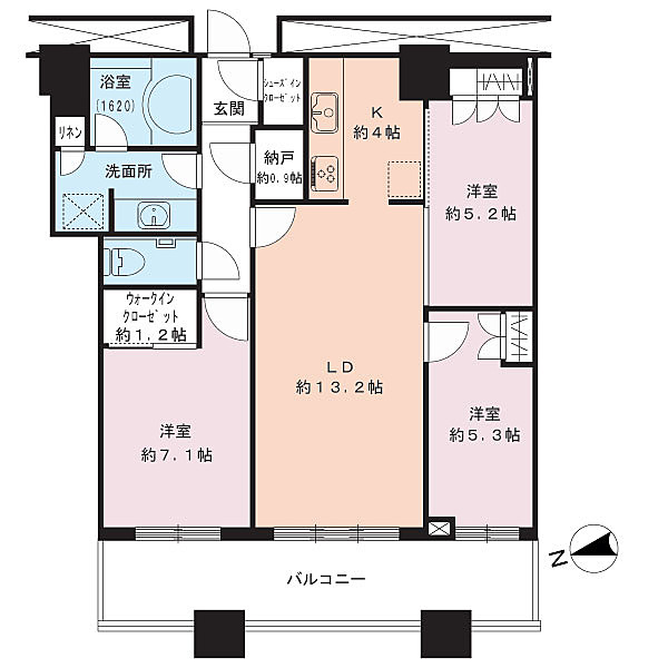 港区芝浦のマンションの間取り