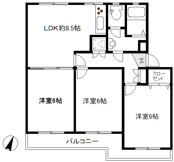 東本郷団地　3号棟の間取り