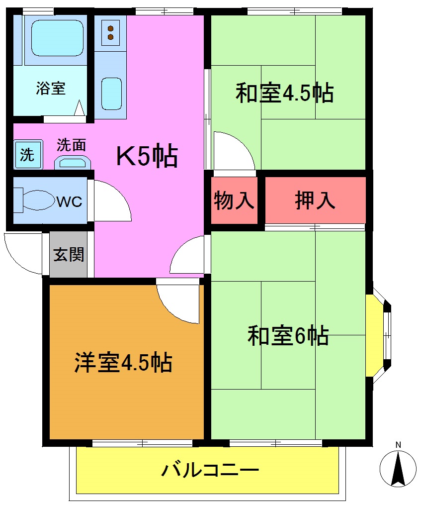 第5吉橋ハイツの間取り