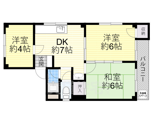 高槻市寿町のマンションの間取り