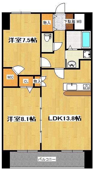 アークデュオ仙台苦竹の間取り