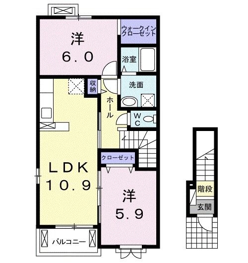 新居浜市寿町のアパートの間取り