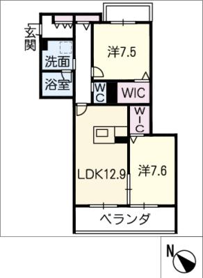 シャーメゾン　サクラの間取り