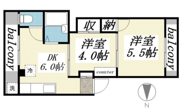 武蔵村山市大南のマンションの間取り