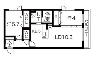 アルファスクエア菊水２条の間取り