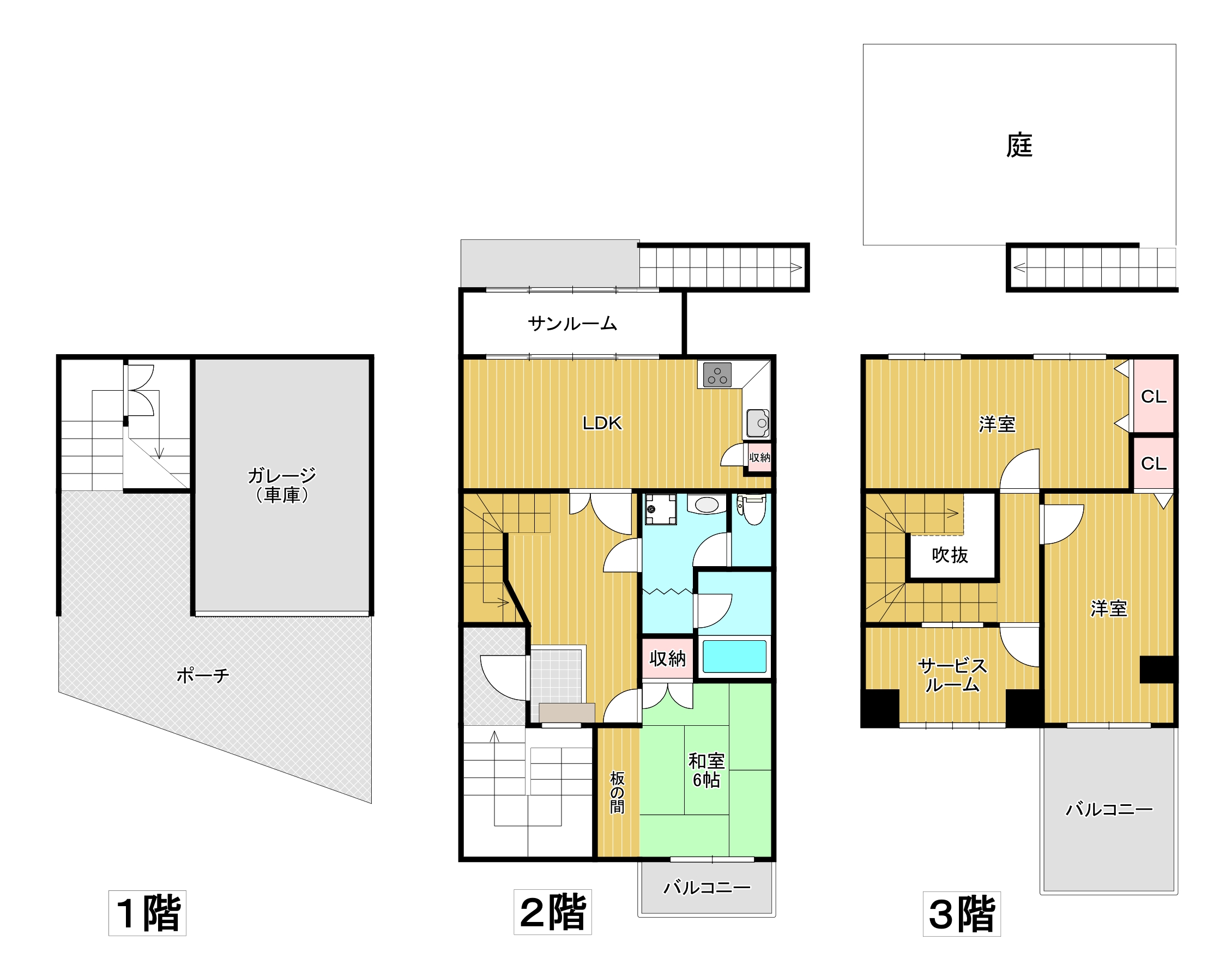 北九州市小倉北区黒原のマンションの間取り