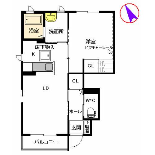 【雲仙市愛野町甲のアパートの間取り】