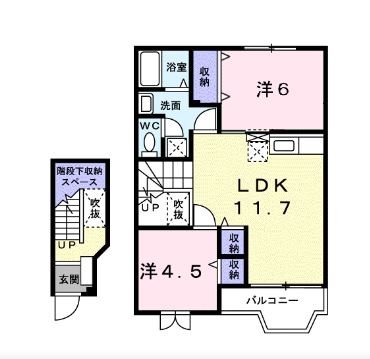 東近江市市子殿町のアパートの間取り