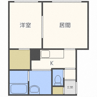 【札幌市中央区北七条西のマンションの間取り】