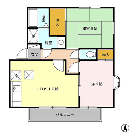 日野市三沢のアパートの間取り