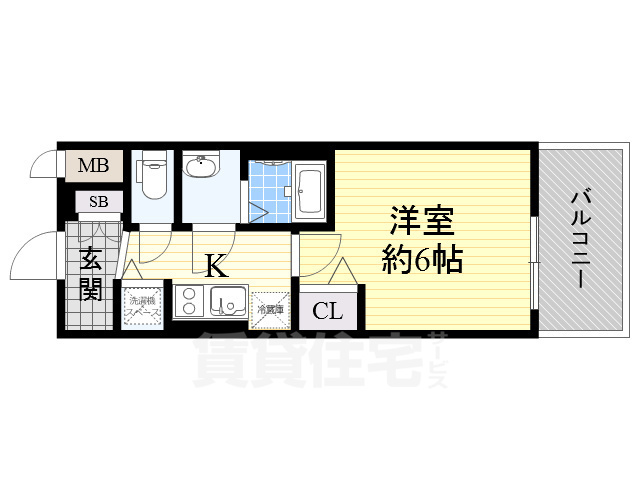 大阪市西区九条のマンションの間取り