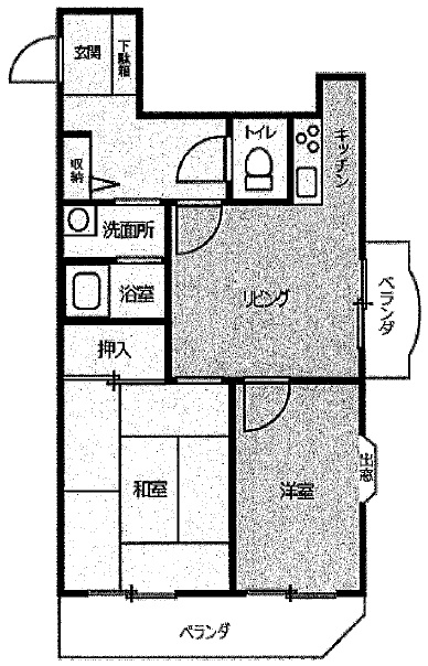 大田区西六郷のマンションの間取り