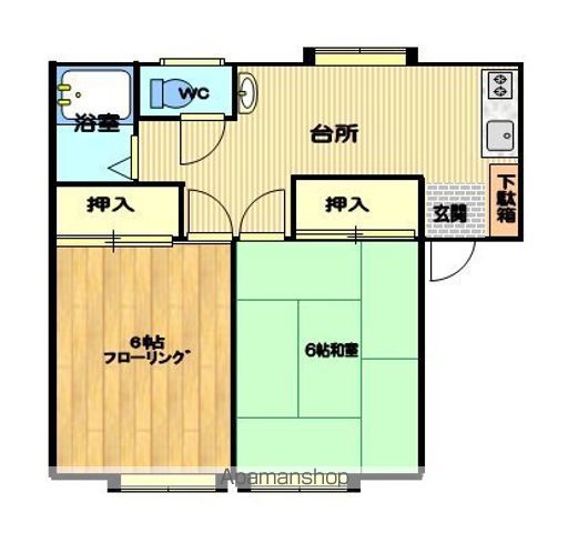 ＪＲ米坂線 南米沢駅 徒歩15分 2階建 築38年の間取り写真