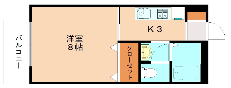 ＪＲ鹿児島本線 九州工大前駅 徒歩25分 2階建 築30年の間取り写真