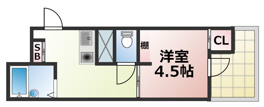 地下鉄千日前線 今里駅 徒歩5分 5階建 築37年の間取り写真