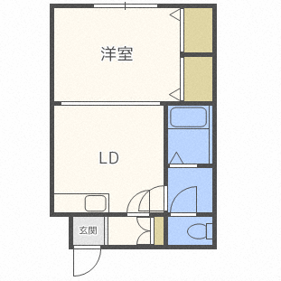 札幌市北区北二十一条西のマンションの間取り