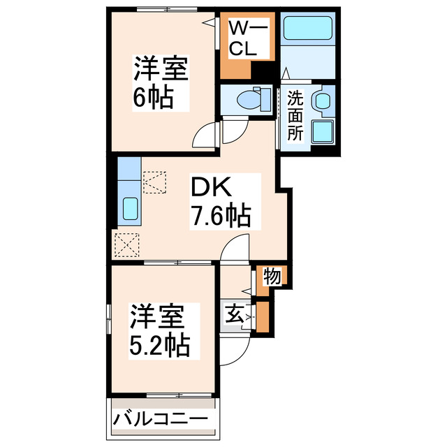 阿蘇市一の宮町宮地のアパートの間取り