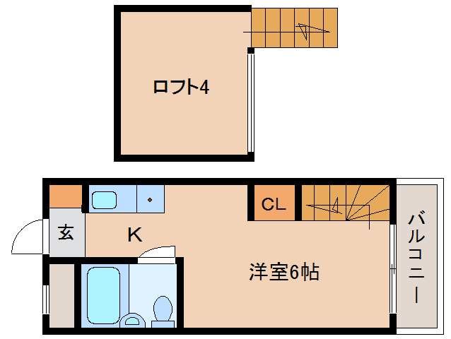 奈良市西大寺新町のマンションの間取り