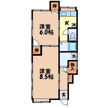 中小島アパートの間取り