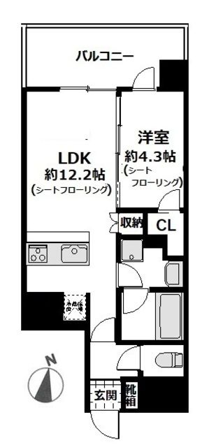 横浜市神奈川区栄町のマンションの間取り