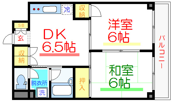 荒川区東日暮里のマンションの間取り