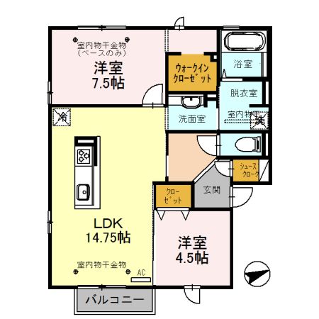 金沢市諸江町のアパートの間取り