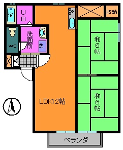 郡山市町東のアパートの間取り