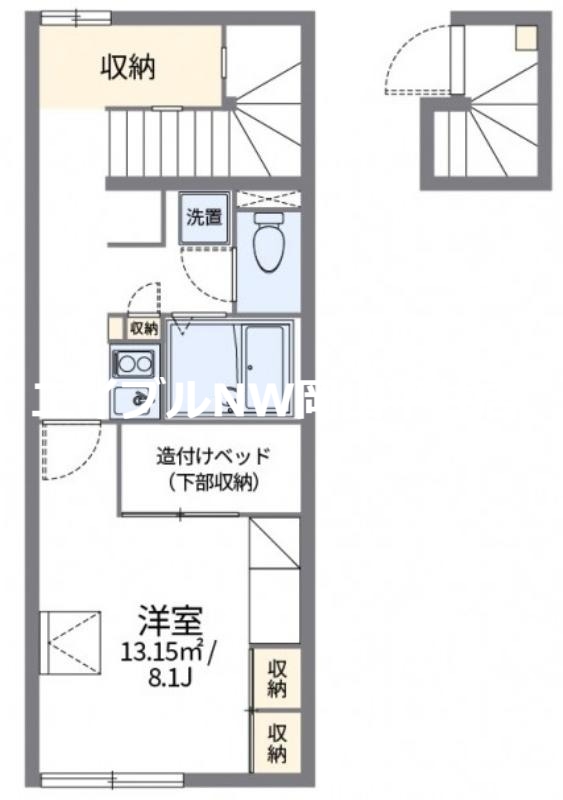 備前市伊部のアパートの間取り