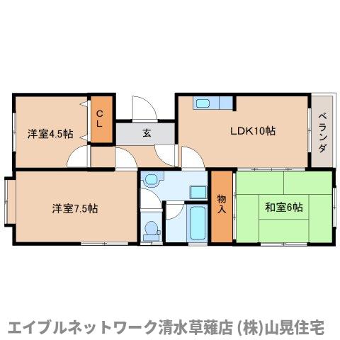 静岡市葵区瀬名川のマンションの間取り